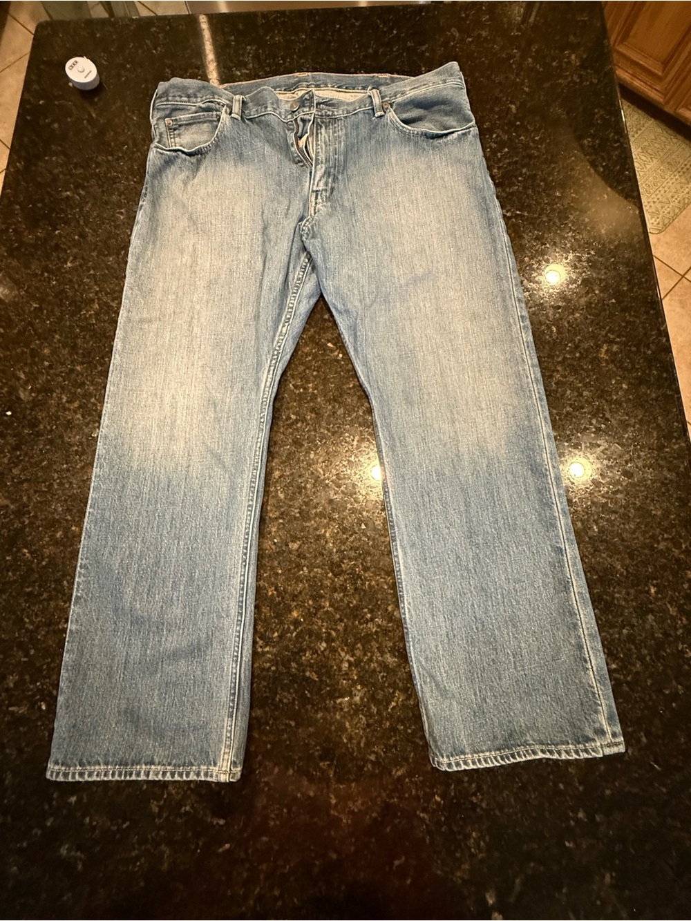 Men's Light Blue Straight Leg Jeans